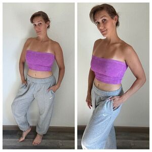 NIKE Sweatpants Essential Fleece Joggers Slouchy Oversized Medium Gray